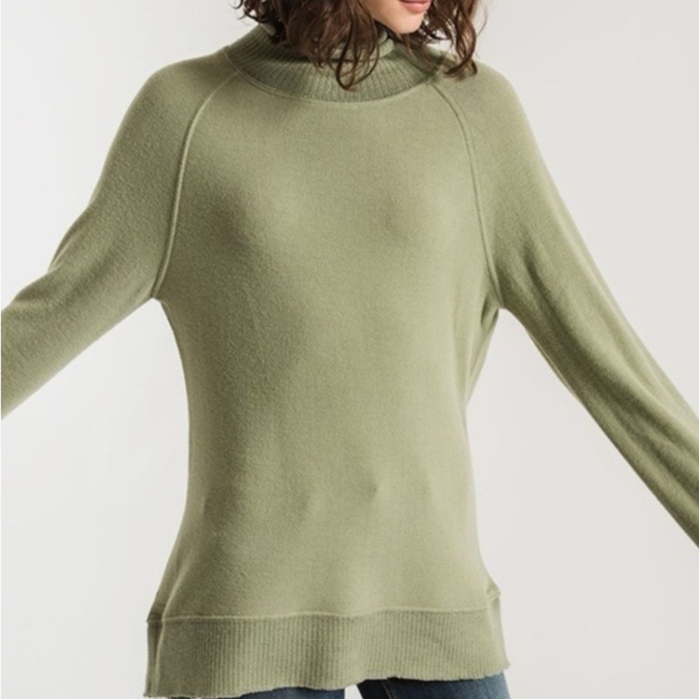 Z Supply‎ Soft Spun Mock Neck Oversized Tunic Sweatshirt Long Sleeve Size Large